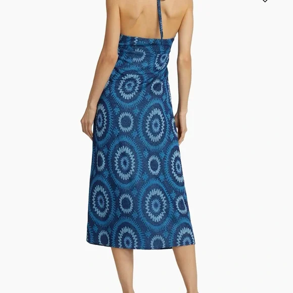 Blue Patterned Halter Dress - Picture 4 of 8